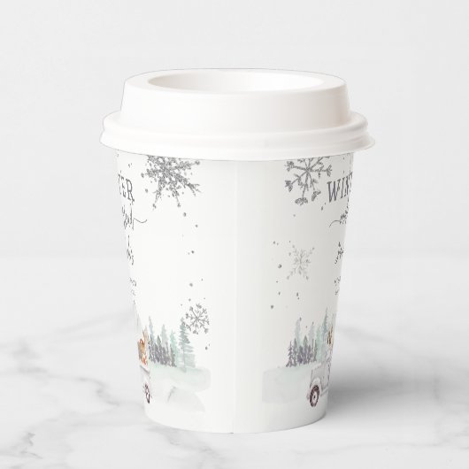 Winter Onderland eerste verjaardagsfeestje Papieren Bekers (Rechts)