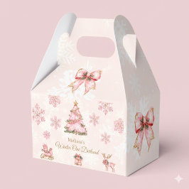 Winter Onderland Girl 1st Birthday Pink Snowflake Bedankdoosjes