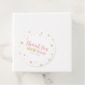 Winter onderland, Goud & Roze 1e Verjaardagsfeest Bedankjes Labels (In situ)