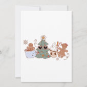 Winter Onderland Groovy Kerstmis Verjaardagsfeest Kaart (Achterkant)