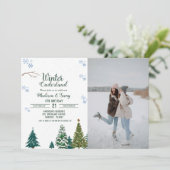 Winter onderland Kerstmis Verjaardagsfeest Kaart (Staand voorkant)