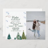 Winter onderland Kerstmis Verjaardagsfeest Kaart (Voorkant / Achterkant)