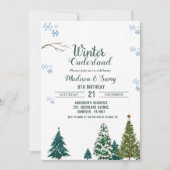 Winter onderland Kerstmis Verjaardagsfeest Kaart (Voorkant)