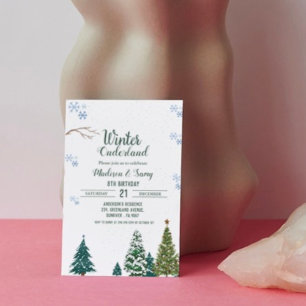 Winter onderland Kerstmis Verjaardagsfeest Kaart