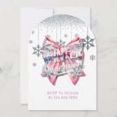 Winter Onderland Meisje 1e. Verjaardagsfeestje in  Kaart (Achterkant)