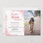 Winter Onderland Meisje Eerste Verjaardagsfeest In Kaart (Voorkant)