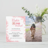 Winter Onderland Meisje Eerste Verjaardagsfeest In Kaart (Staand voorkant)