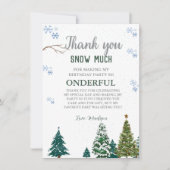 Winter onderland Sneeuwvlok Dank u Verjaardag Kaar Kaart (Voorkant)
