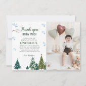 Winter onderland Sneeuwvlok Dank u Verjaardag Kaar Kaart (Voorkant)