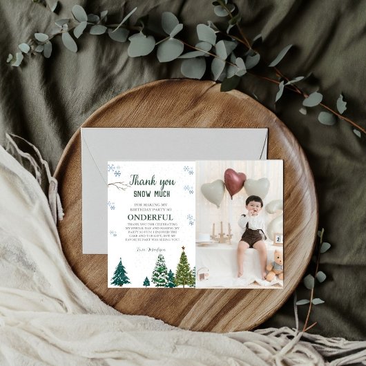 Winter onderland Sneeuwvlok Dank u Verjaardag Kaar Kaart