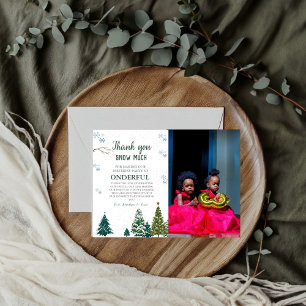 Winter onderland Sneeuwvlok Dank u Verjaardag Kaar Kaart