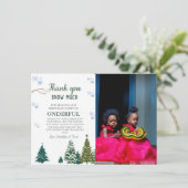 Winter onderland Sneeuwvlok Dank u Verjaardag Kaar Kaart (Staand voorkant)