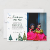 Winter onderland Sneeuwvlok Dank u Verjaardag Kaar Kaart (Voorkant)