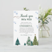 Winter onderland Sneeuwvlok Dank u Verjaardag Kaar Kaart (Staand voorkant)