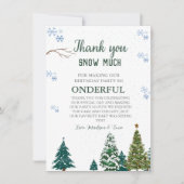 Winter onderland Sneeuwvlok Dank u Verjaardag Kaar Kaart (Voorkant)