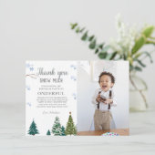 Winter onderland Sneeuwvlok Dank u Verjaardag Kaar Kaart (Staand voorkant)