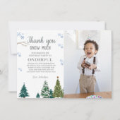 Winter onderland Sneeuwvlok Dank u Verjaardag Kaar Kaart (Voorkant)