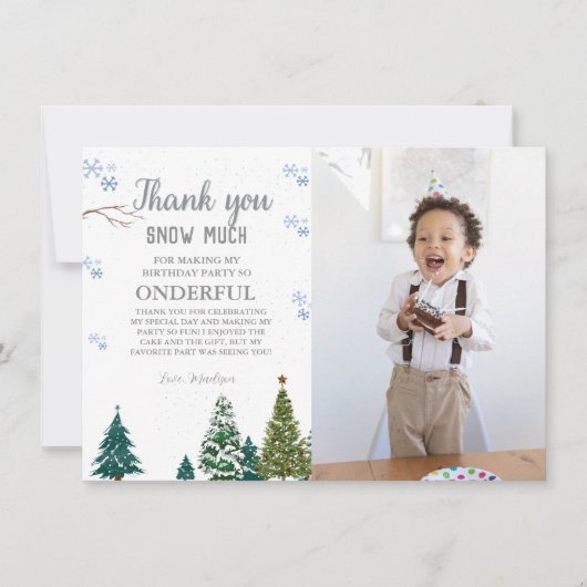 Winter onderland Sneeuwvlok Dank u Verjaardag Kaar Kaart (Voorkant)