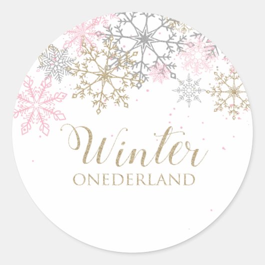 Winter Onderland Sneeuwvlok Sticker (Voorkant)