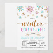 Winter Onderland uitnodiging voor verjaardag (Voorkant / Achterkant)