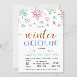 Winter Onderland uitnodiging voor verjaardag