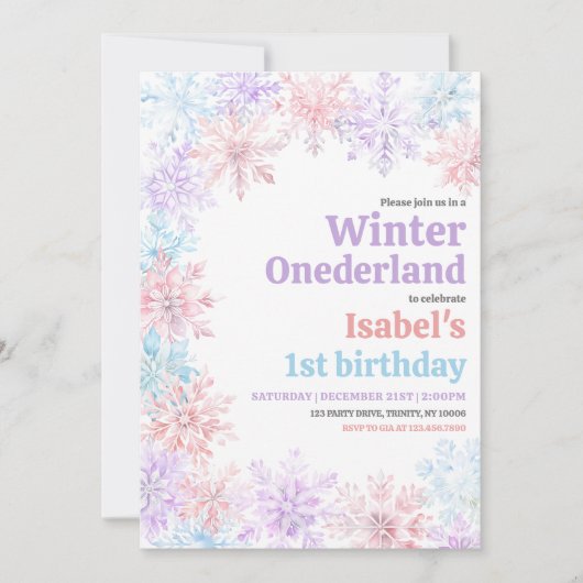 Winter Onderland Verjaardag Kaart (Voorkant)