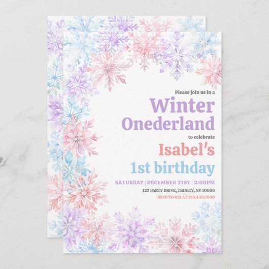 Winter Onderland Verjaardag Kaart (Voorkant / Achterkant)