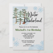 Winter onderland winter bos sneeuwvlok kaart (Voorkant)