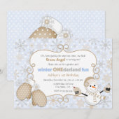 Winter One-derland 1st Birthday Kaart (Voorkant / Achterkant)