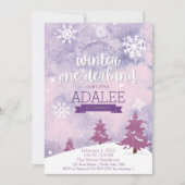 Winter One-derland 1st Birthday Party Invitation Kaart (Voorkant)