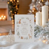 Winter One-derland Woodland First Birthday Kaart