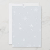 Winter One Frozen 1st Birthday Invitation Snowy Kaart (Achterkant)