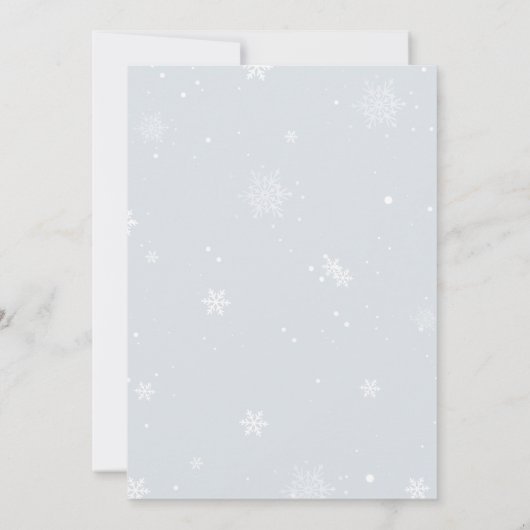 Winter One Frozen 1st Birthday Invitation Snowy Kaart (Achterkant)