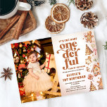 Winter Onederful Christmas Cookie Verjaardag Foto Kaart<br><div class="desc">Winter Onederful Christmas Cookie Verjaardag Foto uitnodiging</div>