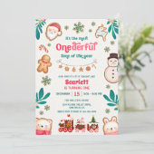 Winter Onederful Gingerbread Cookie 1st Birthday  Kaart (Staand voorkant)