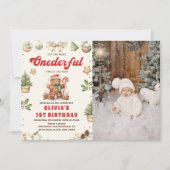 Winter Onederful Groene Kerstkoekje Verjaardag Kaart (Voorkant)