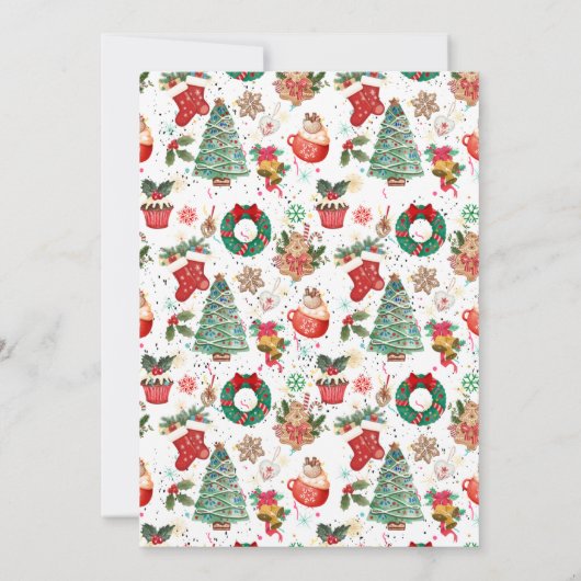 Winter Onederful Kerstmis 1e verjaardagsfeest Kaart (Achterkant)