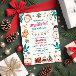 Winter Onederful Peperkoek Koekje 1e Verjaardag Kaart