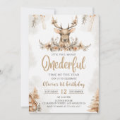 Winter Onederful Rendier Kerstdag Kaart (Voorkant)