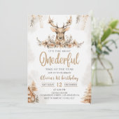 Winter Onederful Rendier Kerstdag Kaart (Staand voorkant)