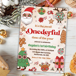 Winter Onederful Retro Kerstmis 2e verjaardag Kaart