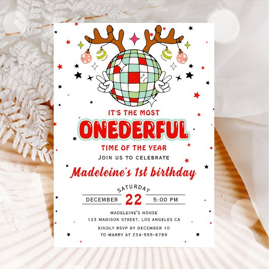 Winter Onederful Retro Kerstmis Verjaardagsfeest Kaart