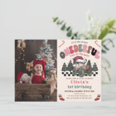 Winter ONEderful Vrachtwagen Kerstmis 1e Verjaarda Kaart (Staand voorkant)