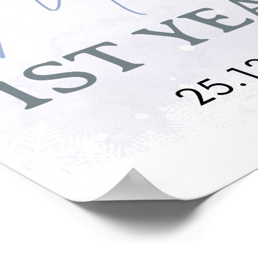 Winter Onederland 1e jaar Photo Milestone Poster (Hoek)