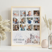 Winter Onederland 1e jaar Photo Milestone Poster