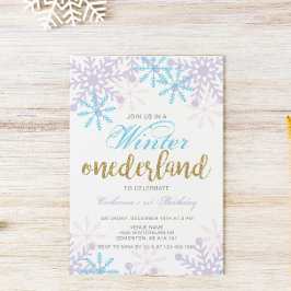 Winter Onederland 1e verjaardag Baby Girl Cute Sno Kaart