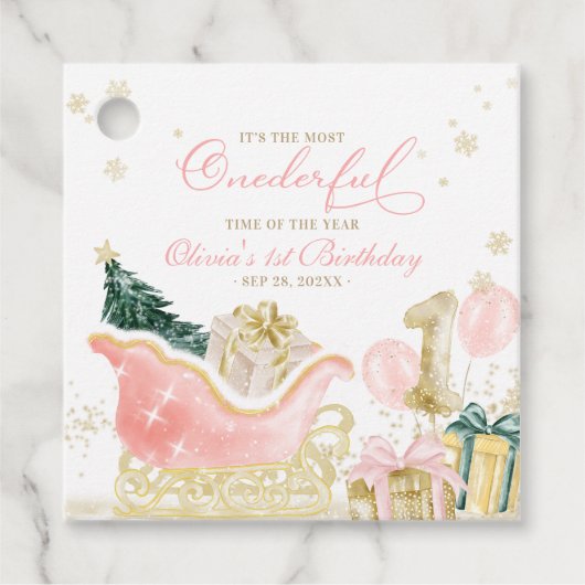Winter Onederland 1e verjaardag Bedankjes Labels (Voorkant)