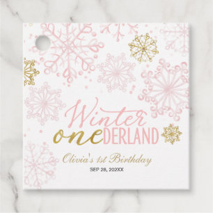 Winter Onederland 1e verjaardag Bedankjes Labels