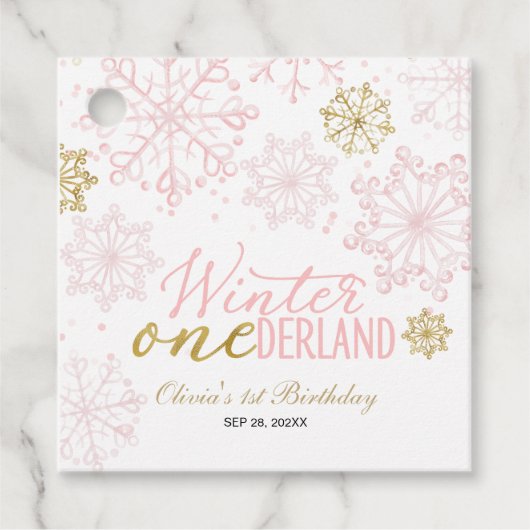 Winter Onederland 1e verjaardag Bedankjes Labels (Voorkant)