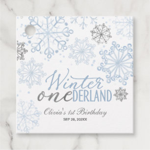 Winter Onederland 1e verjaardag Bedankjes Labels